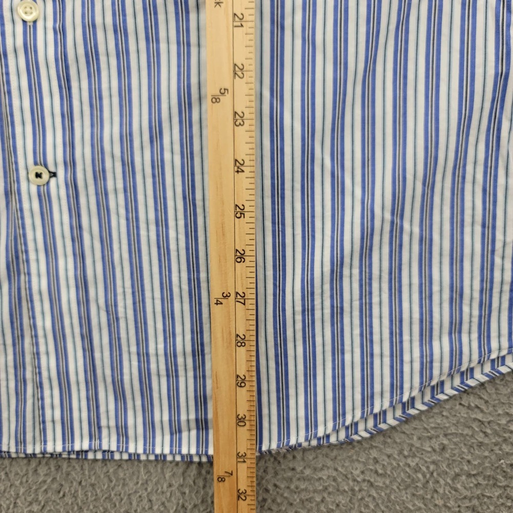 Nautica Shirt Mens XL Blue Black White Striped Casual Classic Button Up - Picture 9 of 11